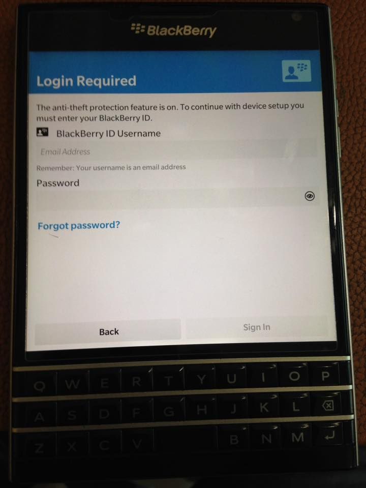 Xóa BlackBerry Z10, Q10, Q20, Z20 Anti Theft ID Protect Remove ok TPHCM