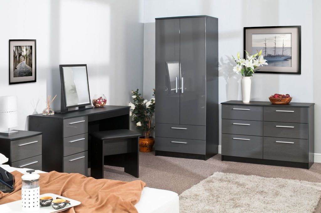 grey gloss bedroom furniture
