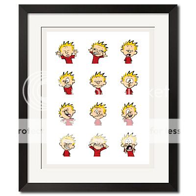 Calvin and Hobbes Funny Faces Poster Print  