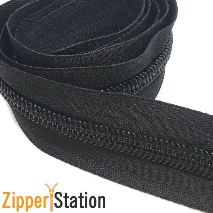 Black 10 Heavy Duty Continuous Tent Zip, 2way slider for zipper eBay