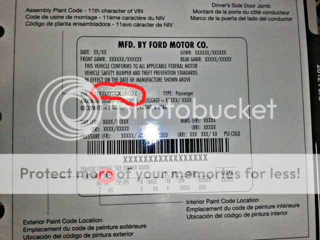 2012 Ford f150 paint codes #3
